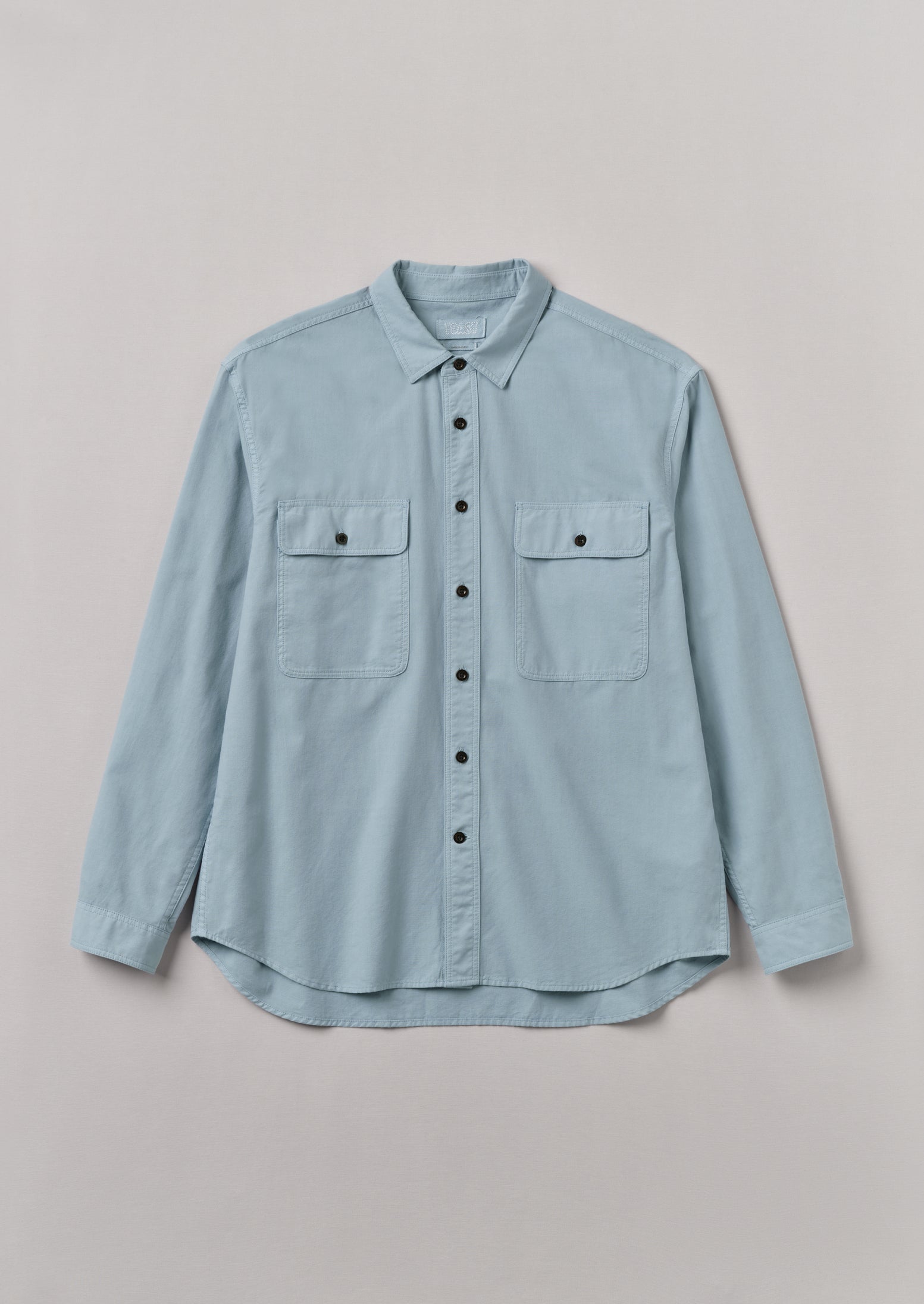 Garment Dyed Oxford Workwear Shirt | Mist Blue