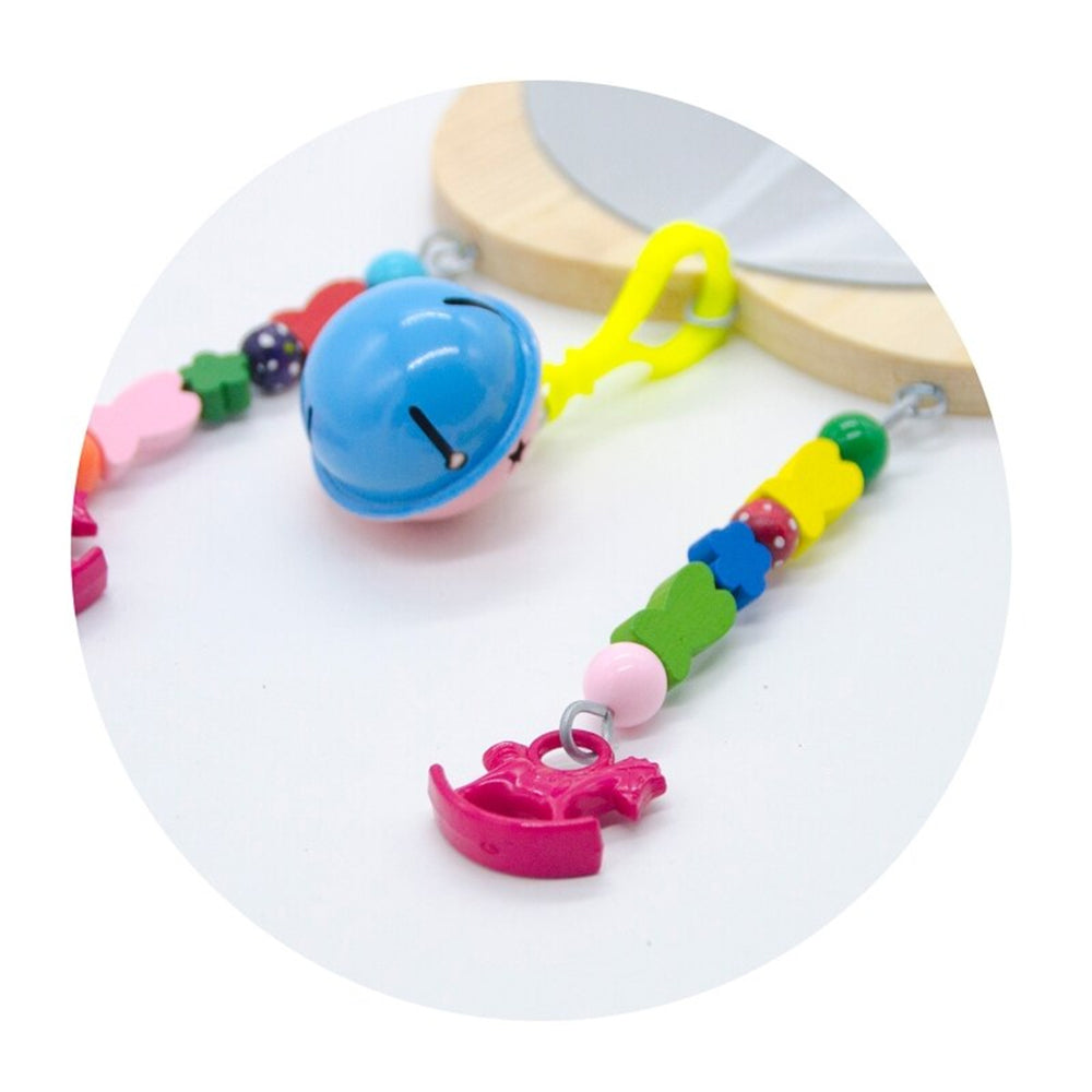 Wood Mirror Toy with Bell For Bird Toys
