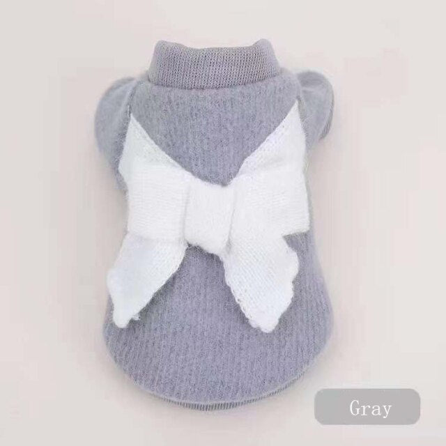 Bowknot Soft Dog Cat Sweater