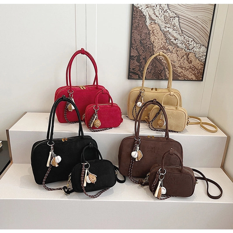 Women's Pu Leather Solid Color Basic Square Zipper Shoulder Bag Handbag Crossbody Bag