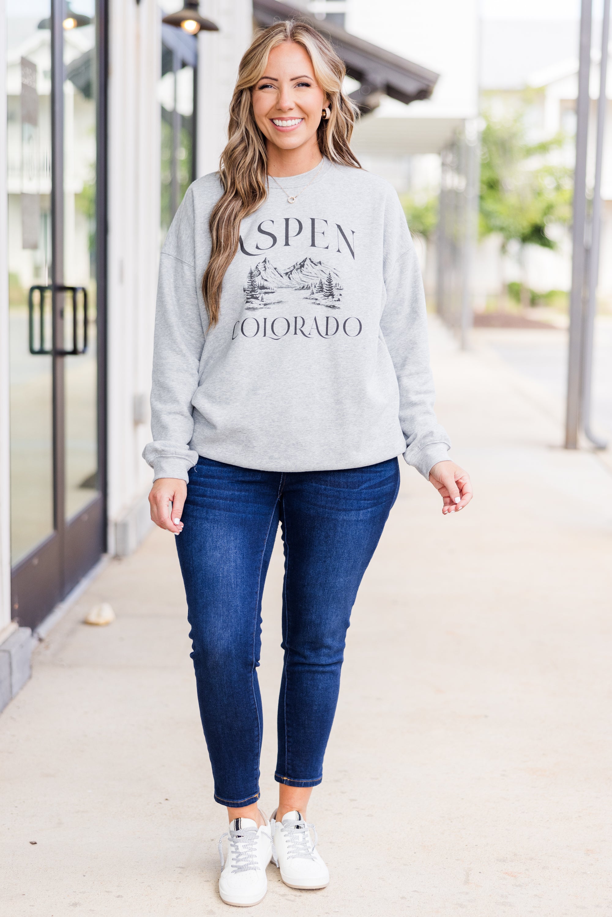 Aspen Vacation Pullover. Heather Grey