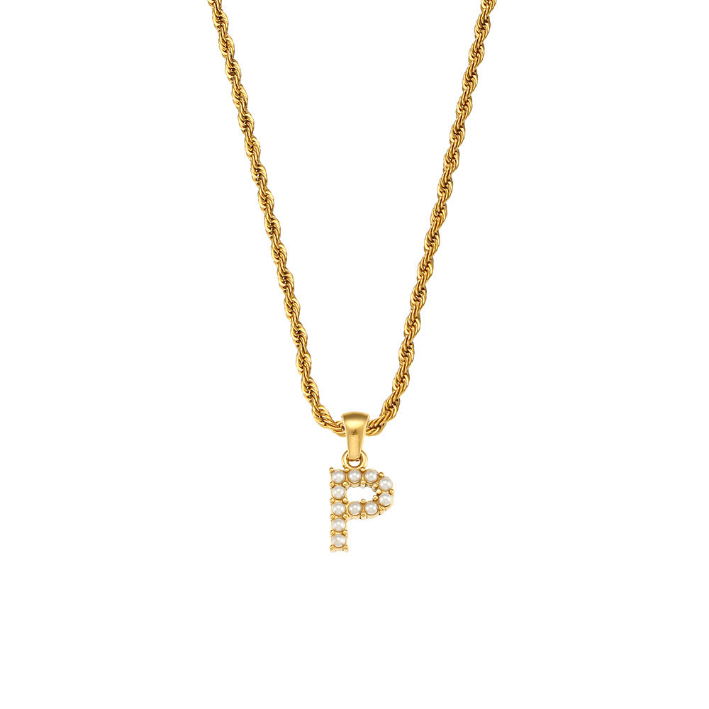 Fashion Letter Geometric Stainless Steel 18K Gold Plated Necklaces