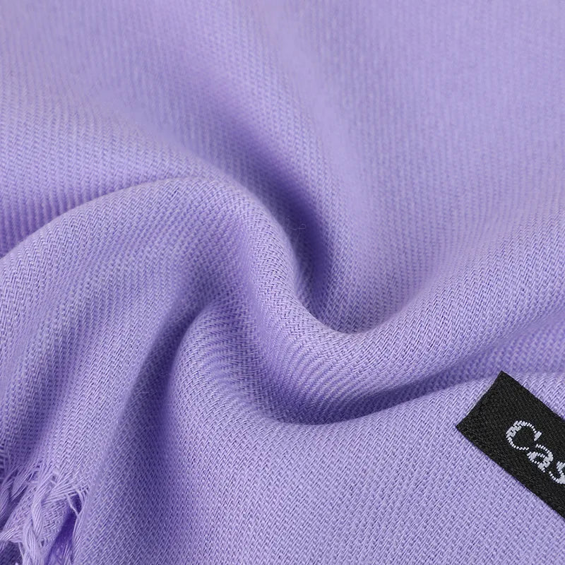 Solid Color Cashmere Tassel Scarf  Autumn And Winter Warm Scarf Simple Style Air Conditioning Shawl