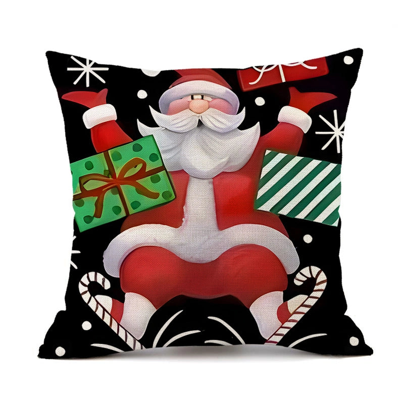 Christmas Casual Classical Vacation Santa Claus Linen Pillow Cases Couch & Sofa Decor