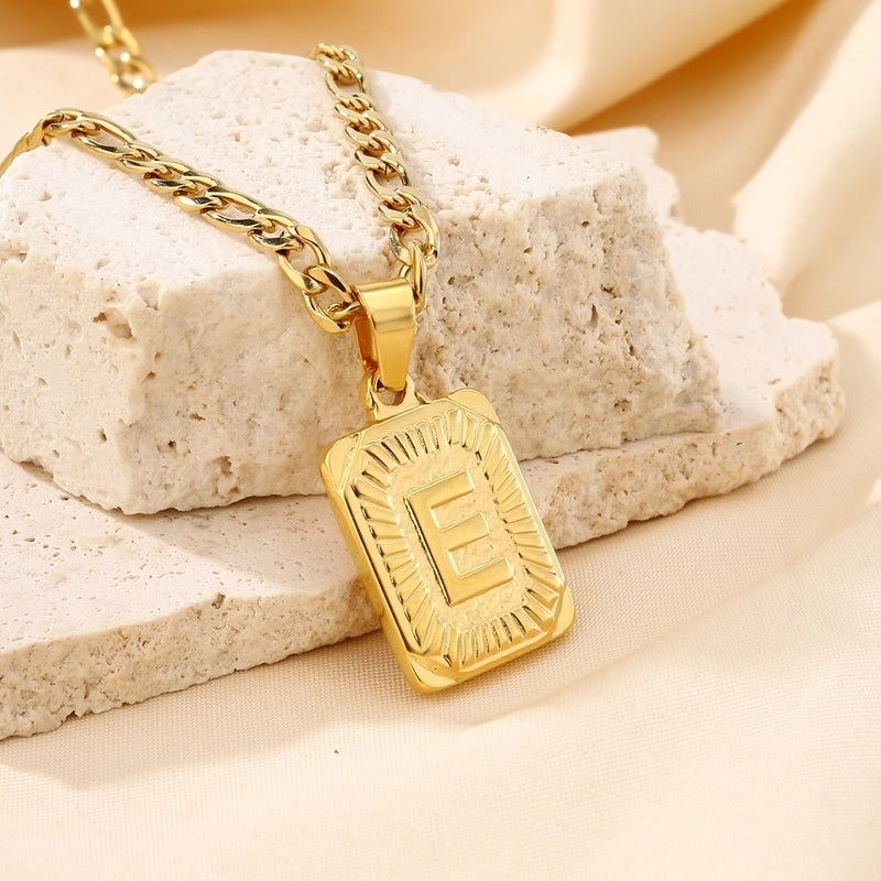 Casual Minimalist Letter 304 Stainless Steel 18K Gold Plated Pendant Necklace