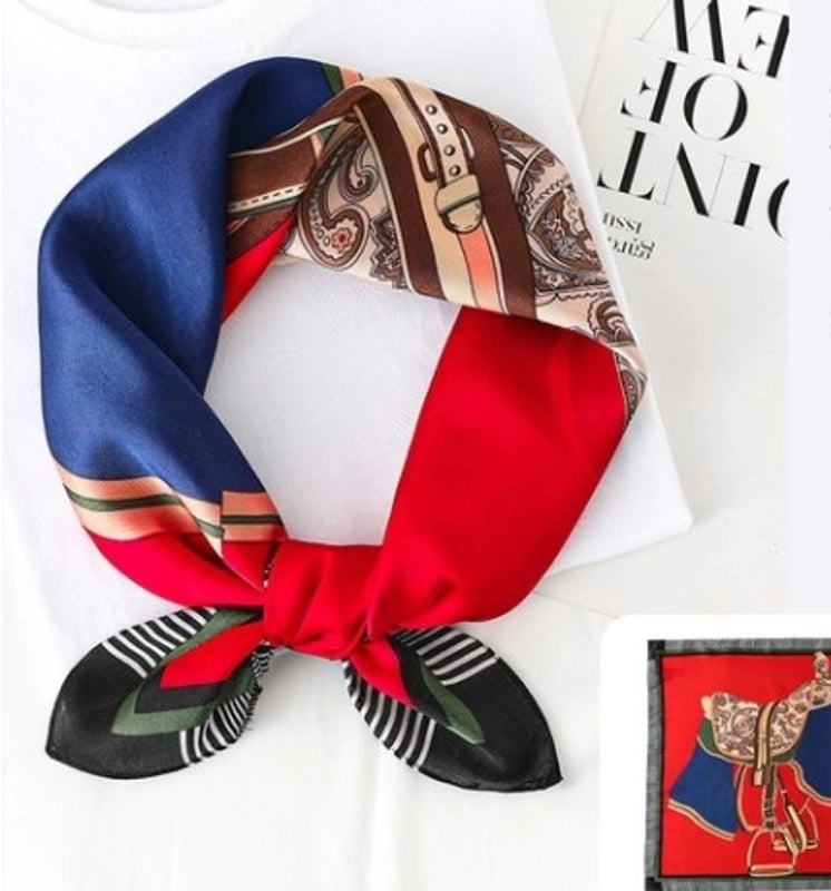 Women's Minimalist Printing Satin Silk Scarves