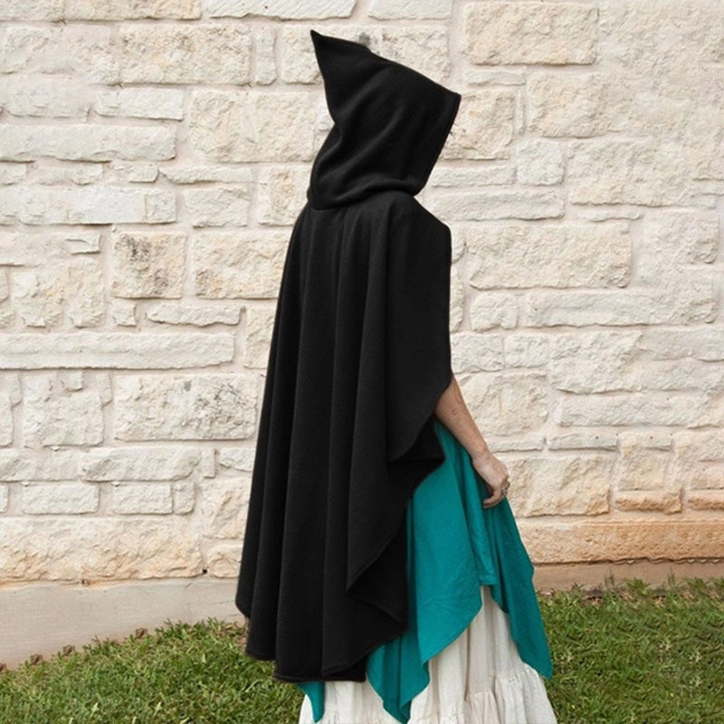 Medieval Women's Hooded Cloak Halloween Winter Women's Gold Velvet Vampire Direct Sales