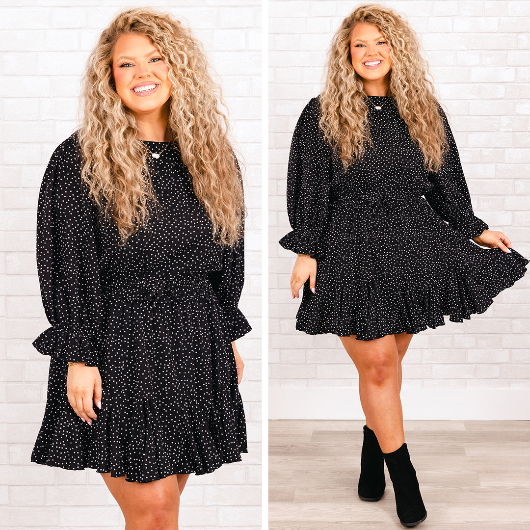 Who I Will Be Romper. Black Polka