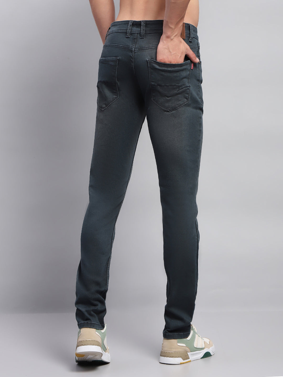 Men Blue Solid Skinny Fit Denim