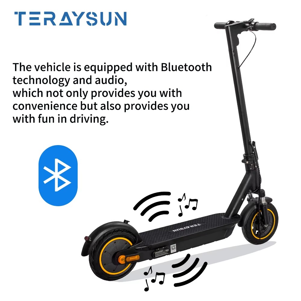 Electric Scooter 500W Powerful Fast Long Range Adult Electric Scooter with App Control Bluetooth Speaker Foldable Commuting