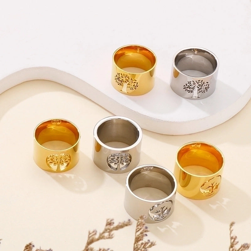 Titanium Steel 18K Gold Plated Fashion Plating Flower