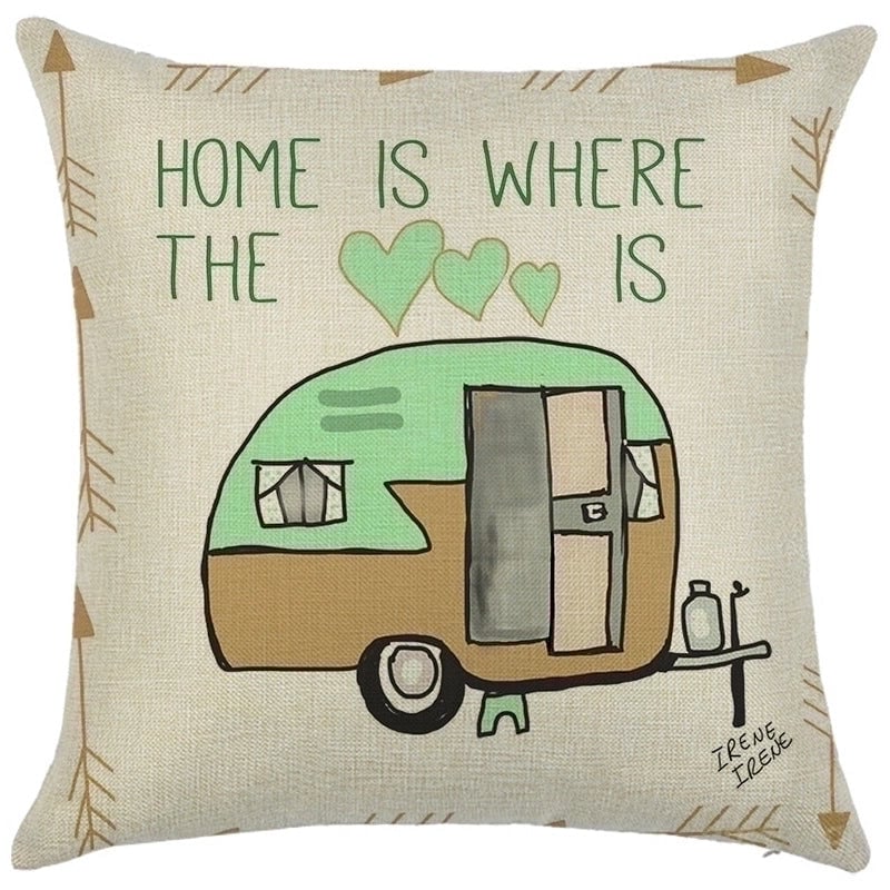 Minimalist Classic Style Commute Letter Ocean Linen Pillow Cases
