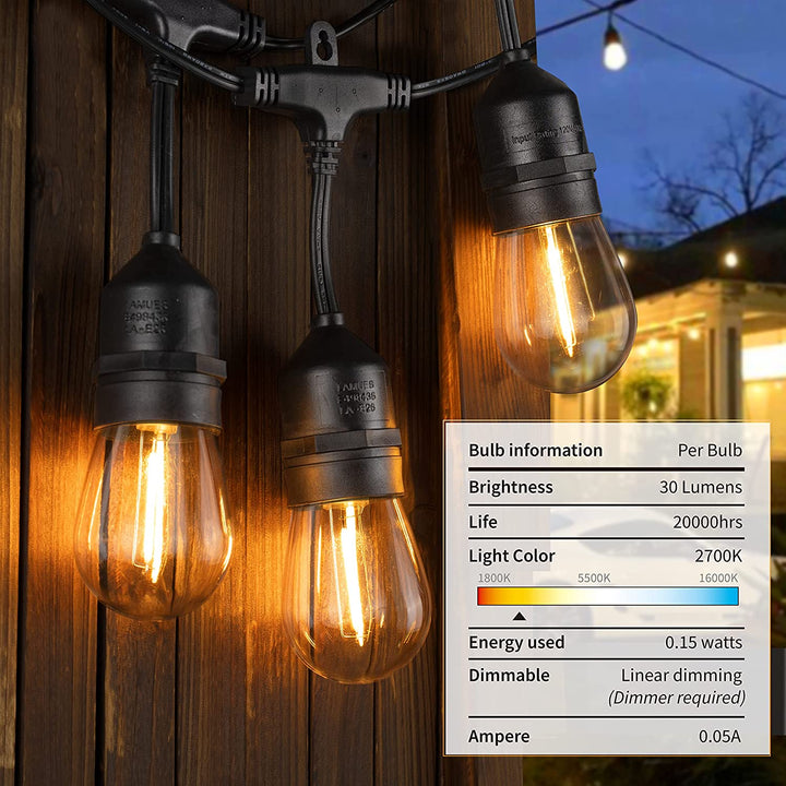 HQ Solar Lighting™ Vintage Festoon String Lights (2024 Edition)