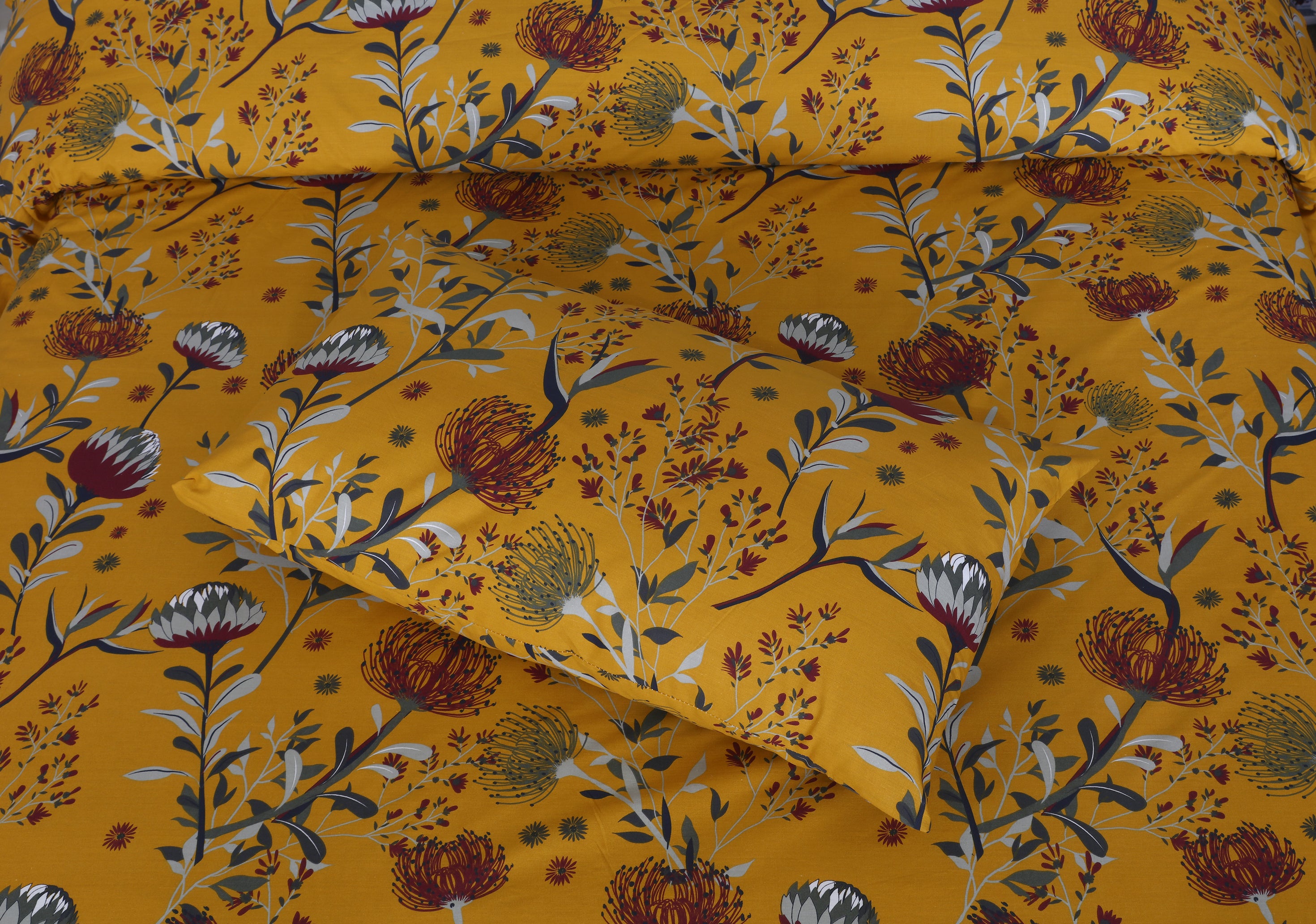 Mustard Floral- Bed Sheet Set