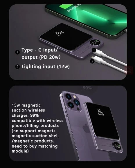 🔥 Big Sale- BUY 1 FREE SHIPPING- Powerbank Magnetic-(Buy 10000mAh save more)