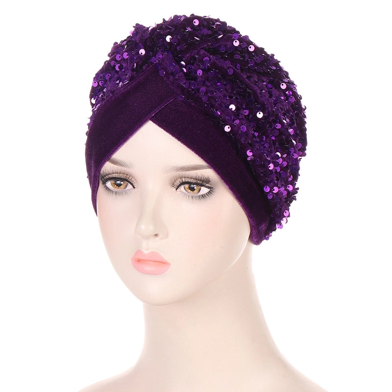 New Multi-color Flannel Front And Back Needle Cap Muslim Fashion Embroidered Turban Cap Spot