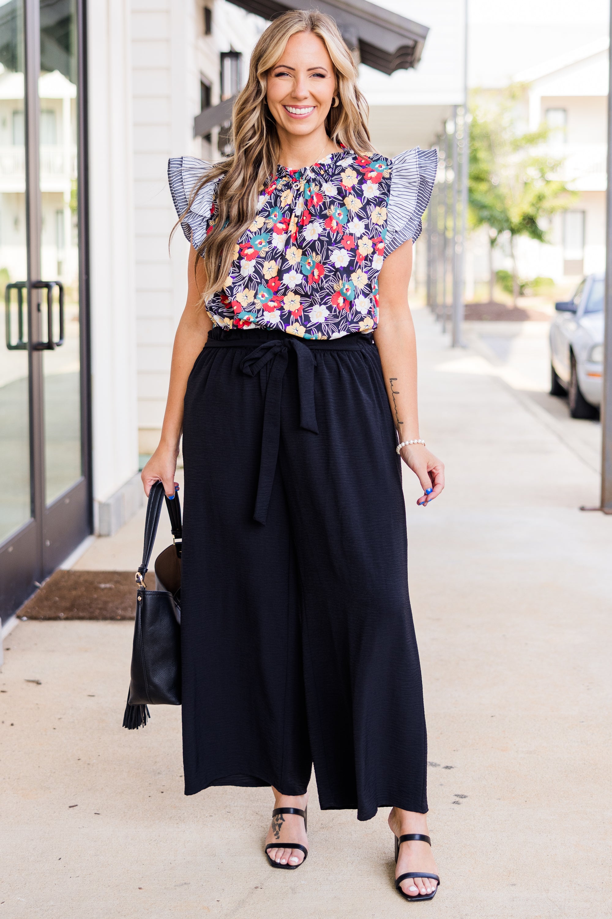 Bleeding Hearts Top. Black