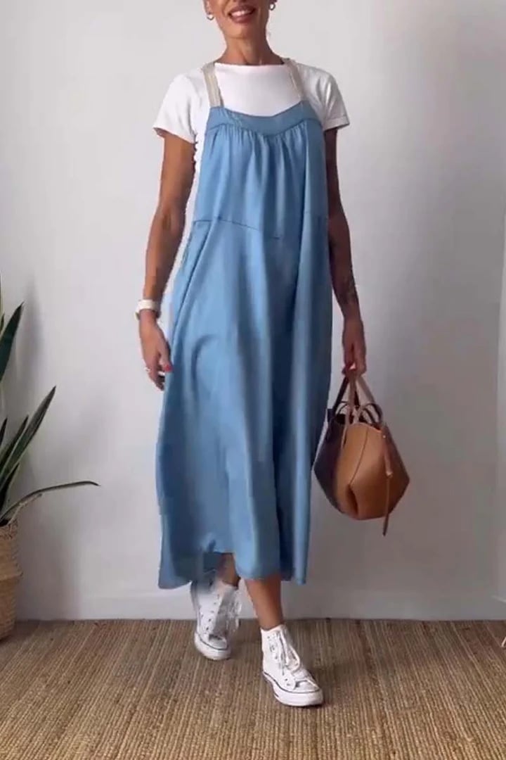 Women's Simple Cotton Linen Sling Dress🔥Free Shipping