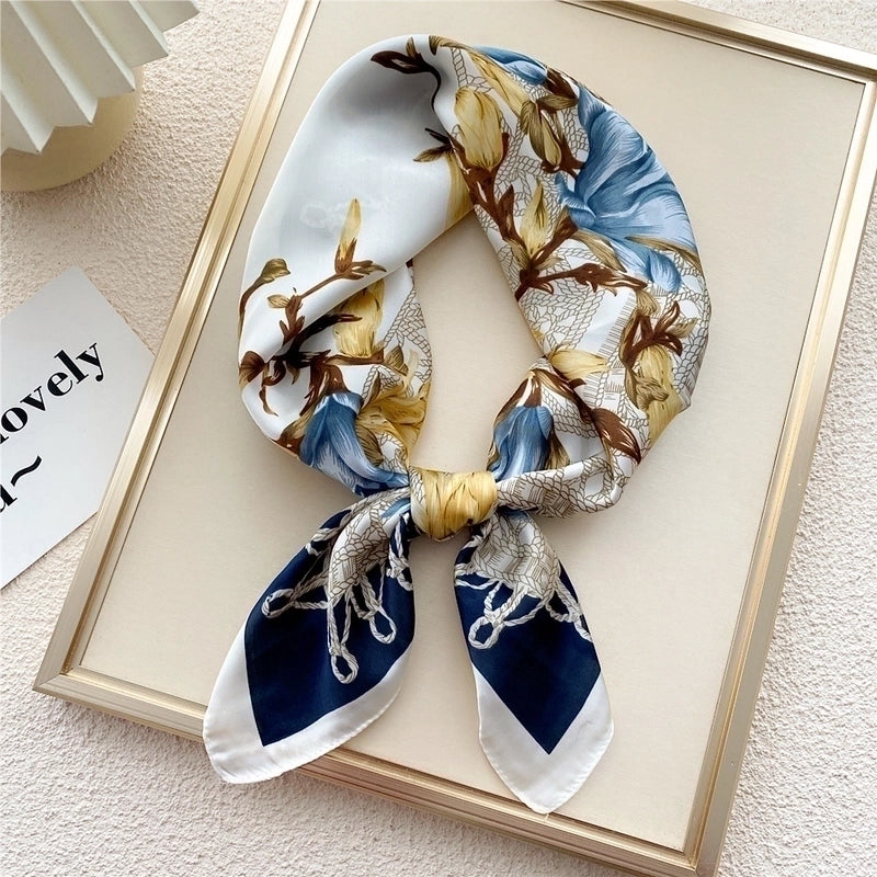 Women's Elegant Sweet Geometric Polyester Printing Silk Scarf