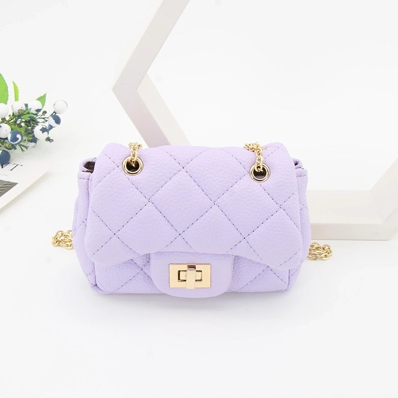 Women's Small Pu Leather Solid Color Streetwear Square Lock Clasp Crossbody Bag
