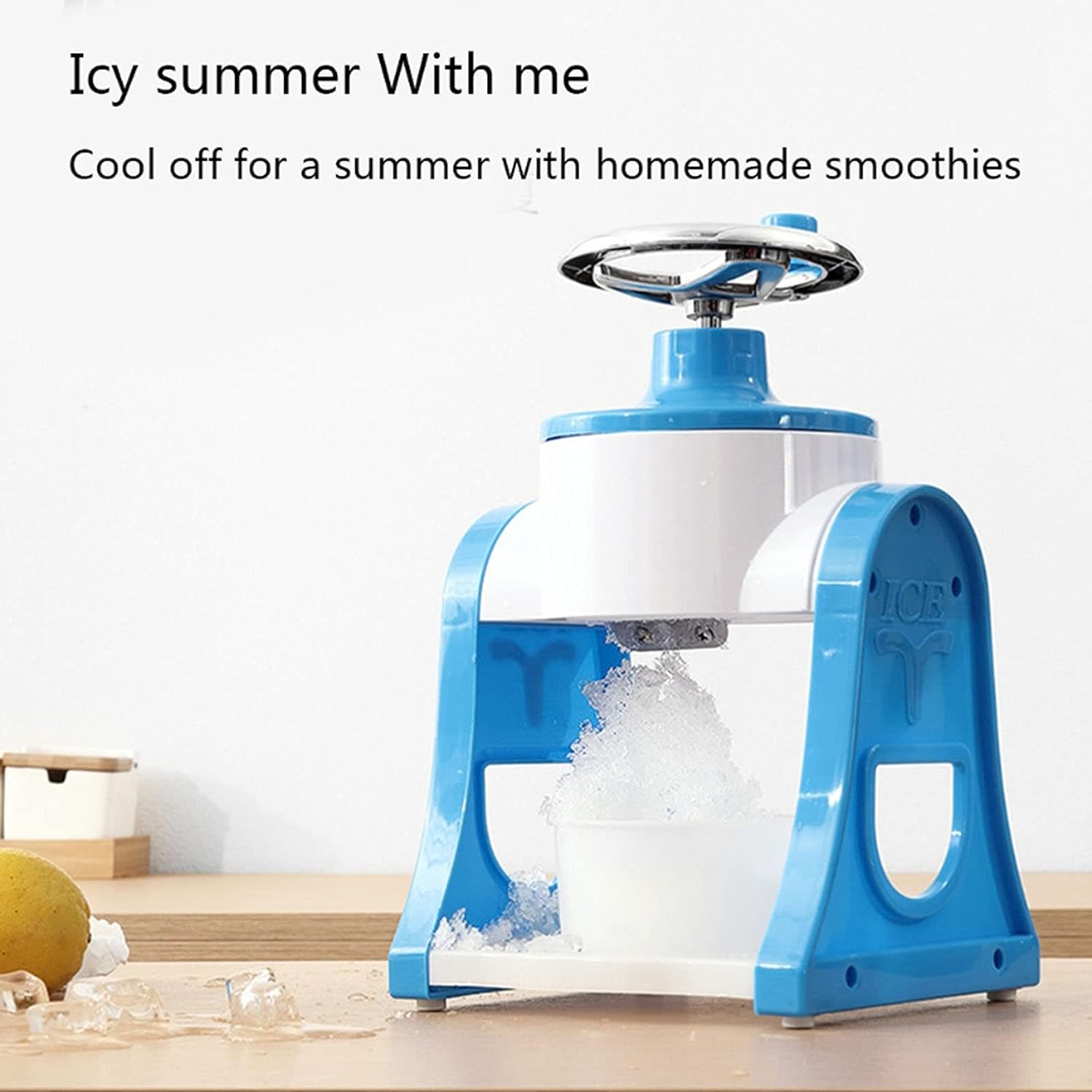 Portable Manual Ice Shaver Snow Ball Machine. Mini Ice Shaving Machine. Ice Cream Grinding Machine