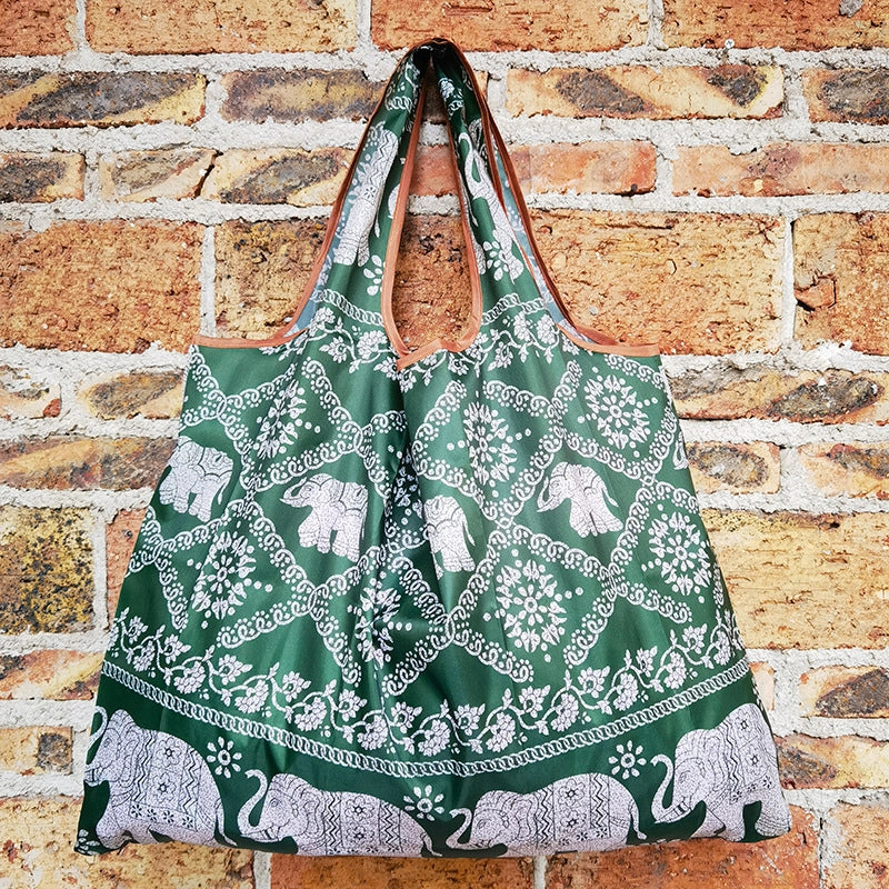 Printed Environmental Bag Large 210T Supermarket Folding Shopping Bag Thickened Tote Bag Shopping Bag