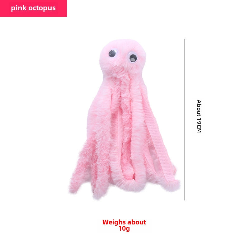 New Cat Toy Octopus Funny Cat Stick Kitten Kitten Molar Bite-resistant Self-Hi Relieving Stuffy Bite Pet Toy