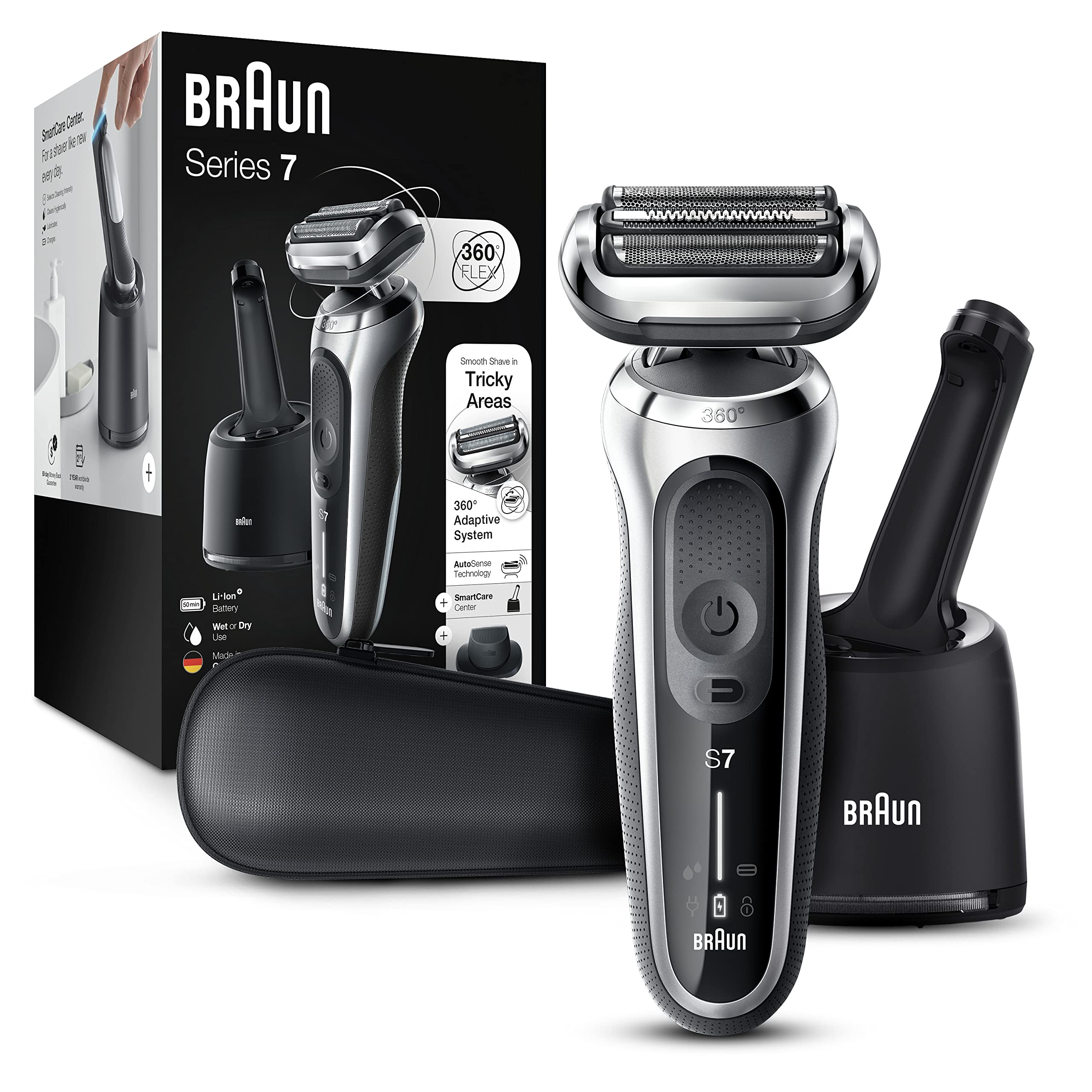 Black Friday Limited Offer🖤Buy 1 Get 1 Free🎁Braun Series 7 7071cc Flex Electric Razor for Men with SmartCare Center