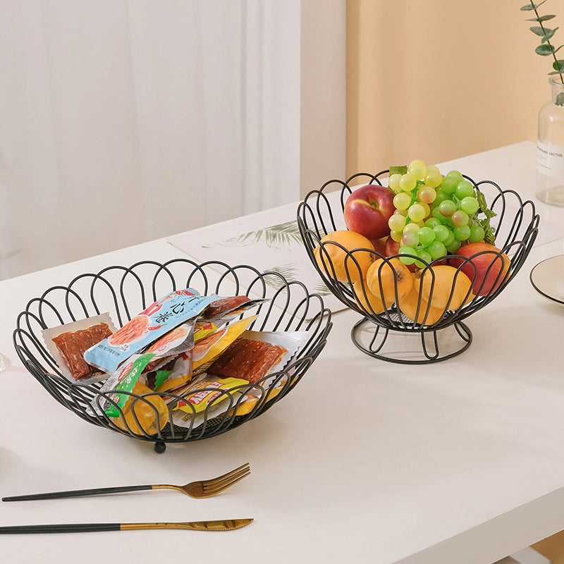 Light Luxury Fruit Plate Creative Decorations Home Candy And Snack Plate Living Room Iron Fruit Basket High Foot