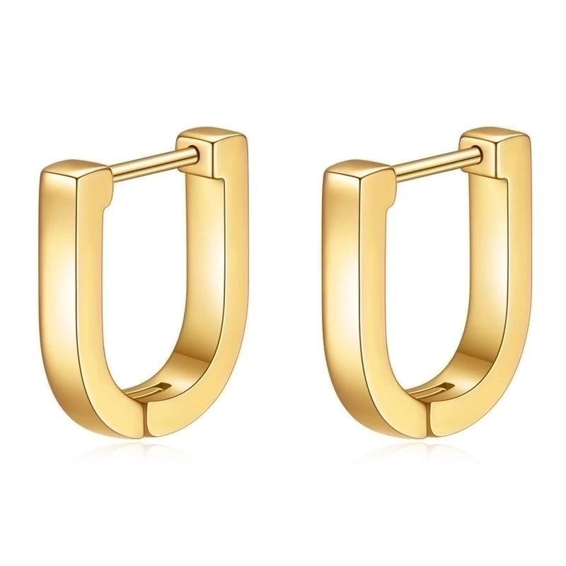 1 Pair Minimalist Oval Plating Stainless Steel Earrings