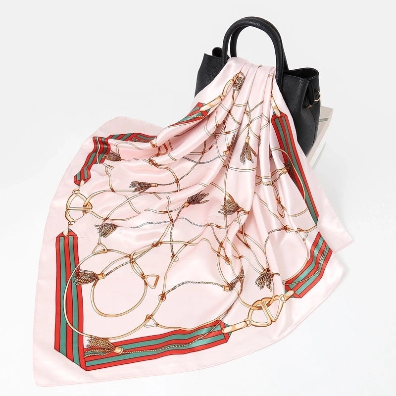 Spring Artificial Silk Women's Satin Scarf Printed All-matching Scarf 90 Large Kerchief Mother's Day Gift