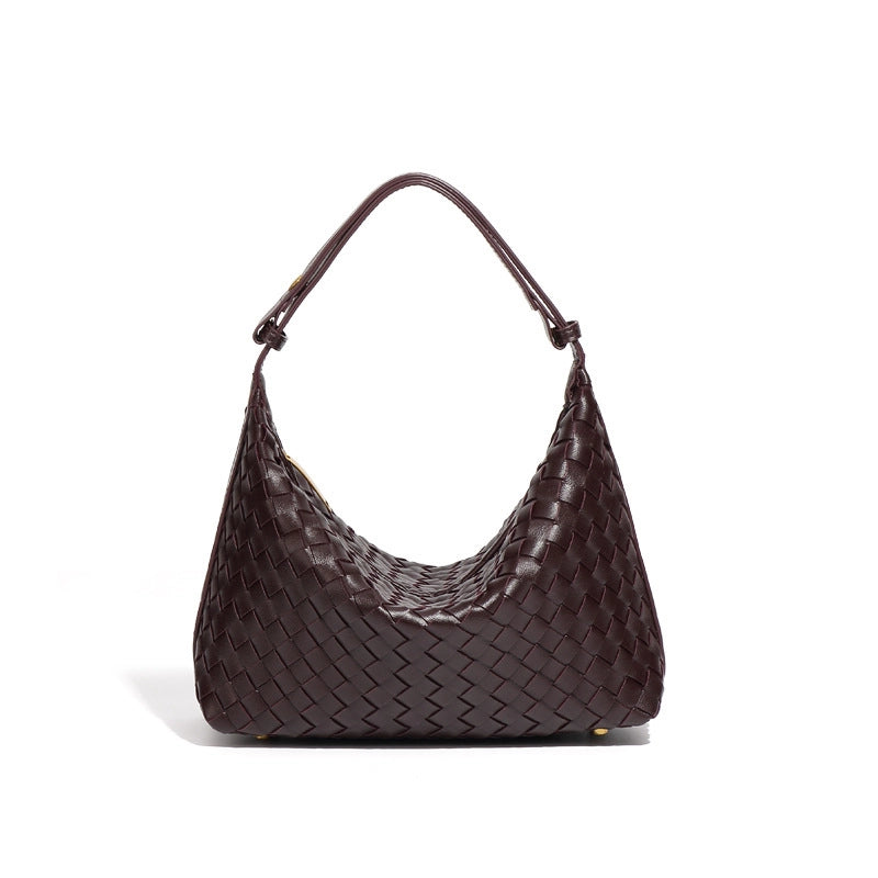Women's Medium Pu Leather Solid Color Elegant Streetwear Dumpling Shape Zipper Shoulder Bag