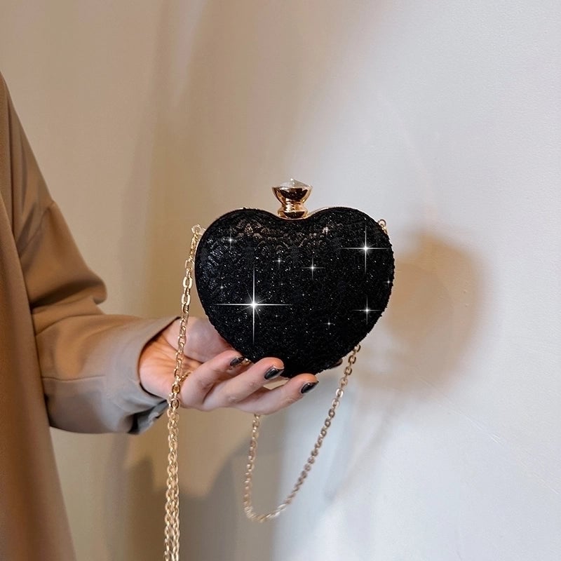 PVC Red Heart Evening Bags