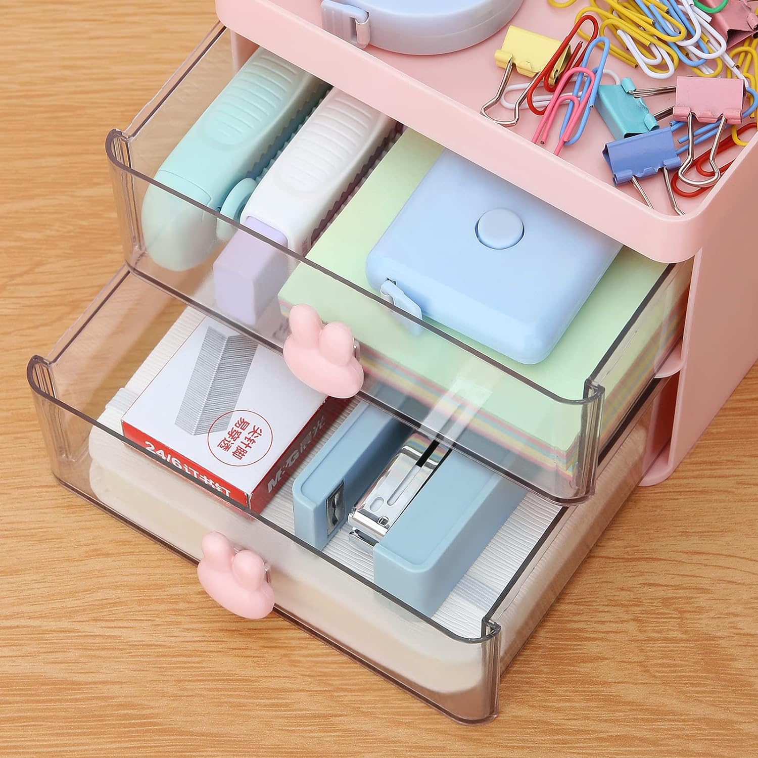 Small Desk Organizer With Drawer. Office Desktop Storage Box. Stationery/Makeup Organizer Storage Box