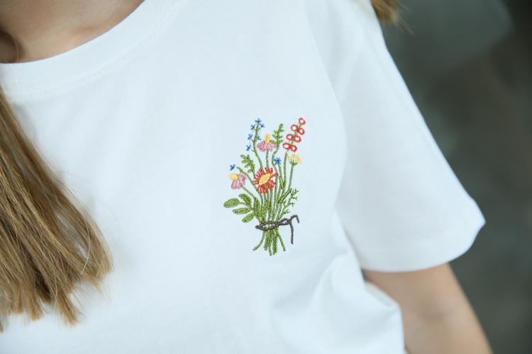 Flower Embroidered Tee