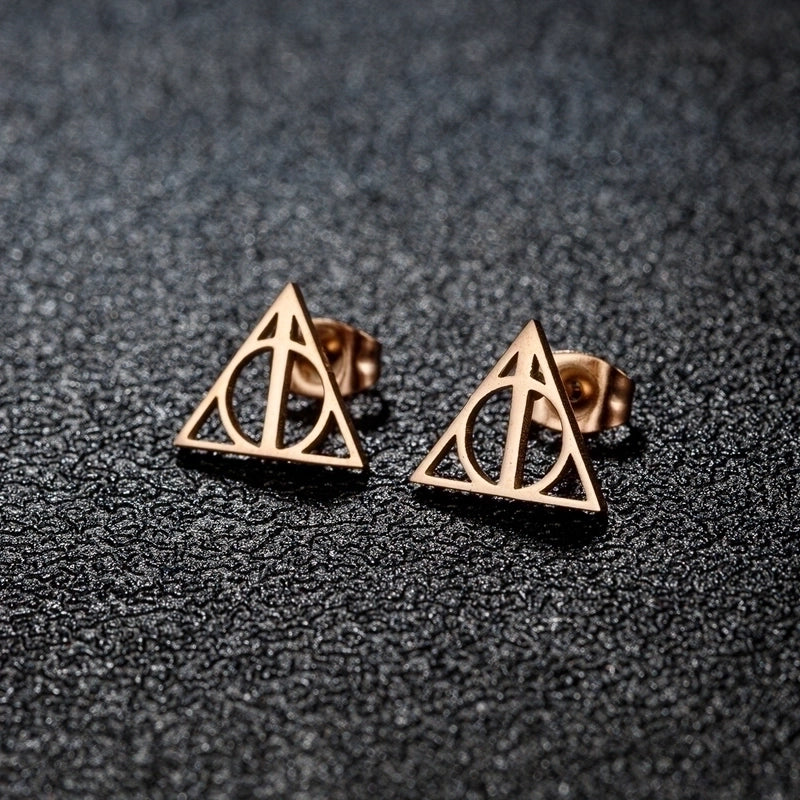 1 Pair Minimalist Classic Style Geometric Polishing Plating 304 Stainless Steel 18K Gold Plated Ear Studs