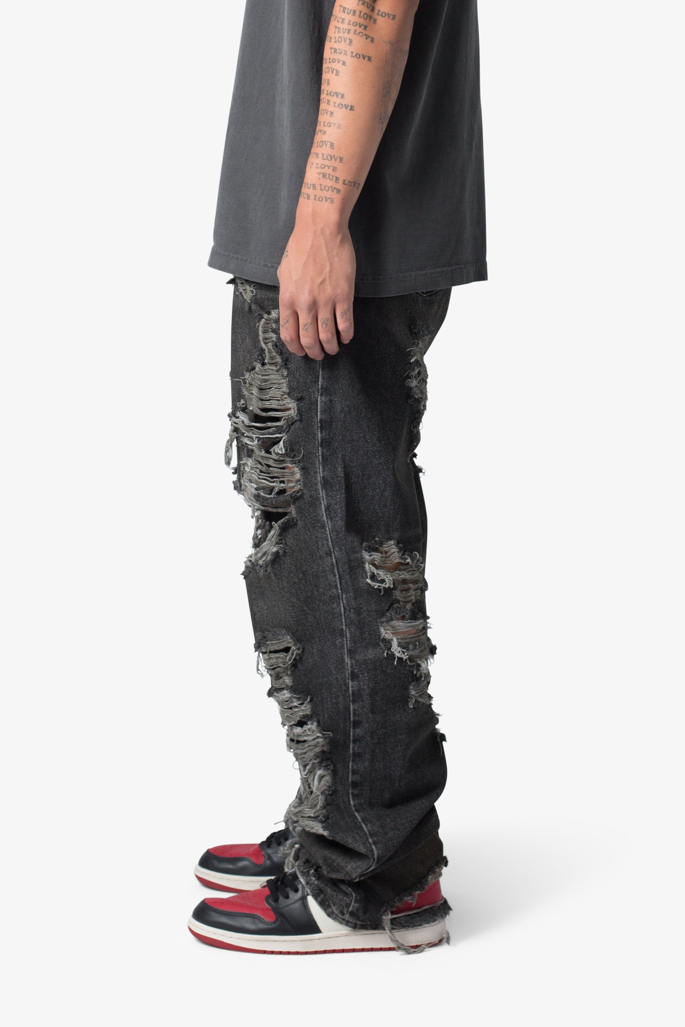 Ultra Baggy Decimated Denim - Black