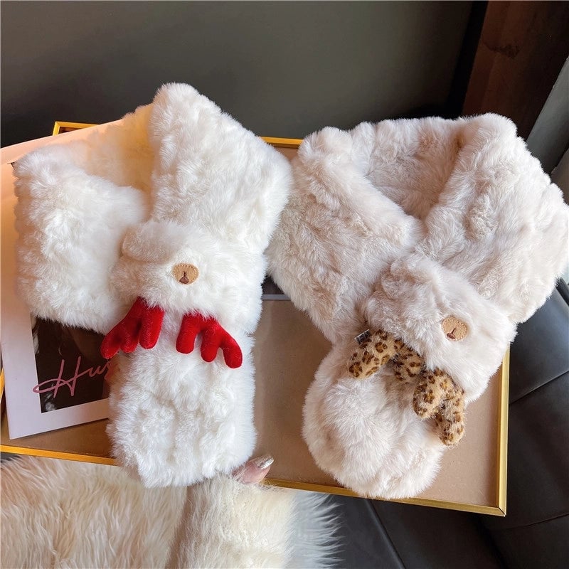Women's Cartoon Style Elk Polyester Scarf