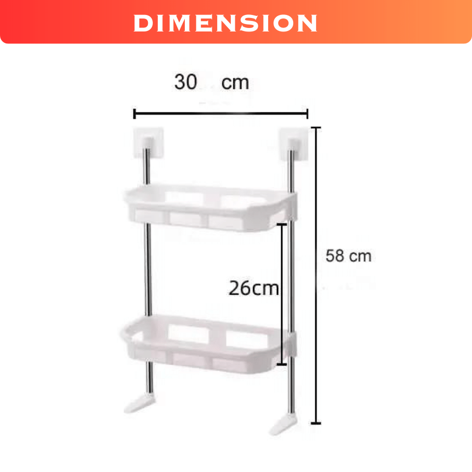 Toilet Shelf Two Layer. 2 tier Wall Hanging Toilet Storage Shelf