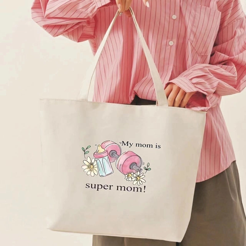 Women's Medium Canvas Letter Classic Style Square Zipper Shoulder Bag