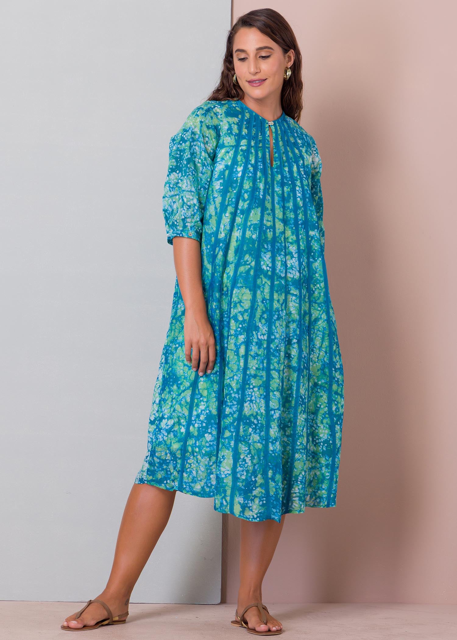 Batik Stripes Detailed Dress