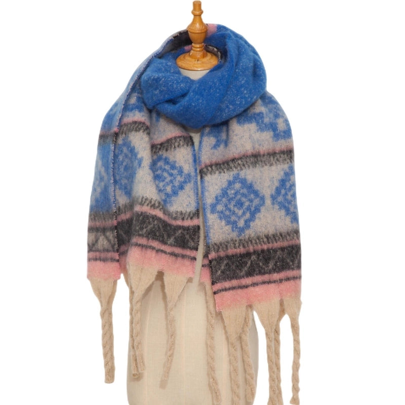 Women's Casual Printing Color Block Polyester Scarf