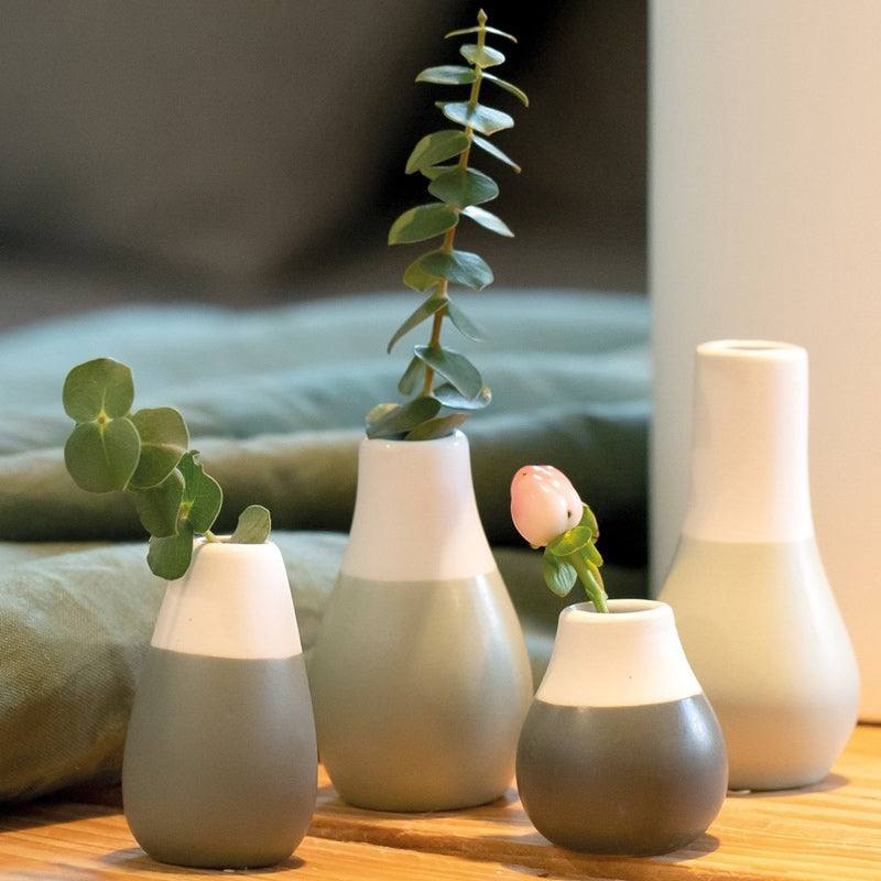 Pastel Mini Vases. Set of 4 - Green