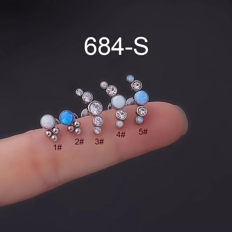 Ear Cartilage Rings & Studs Fashion Geometric 316L Stainless Steel  Plating Artificial Gemstones