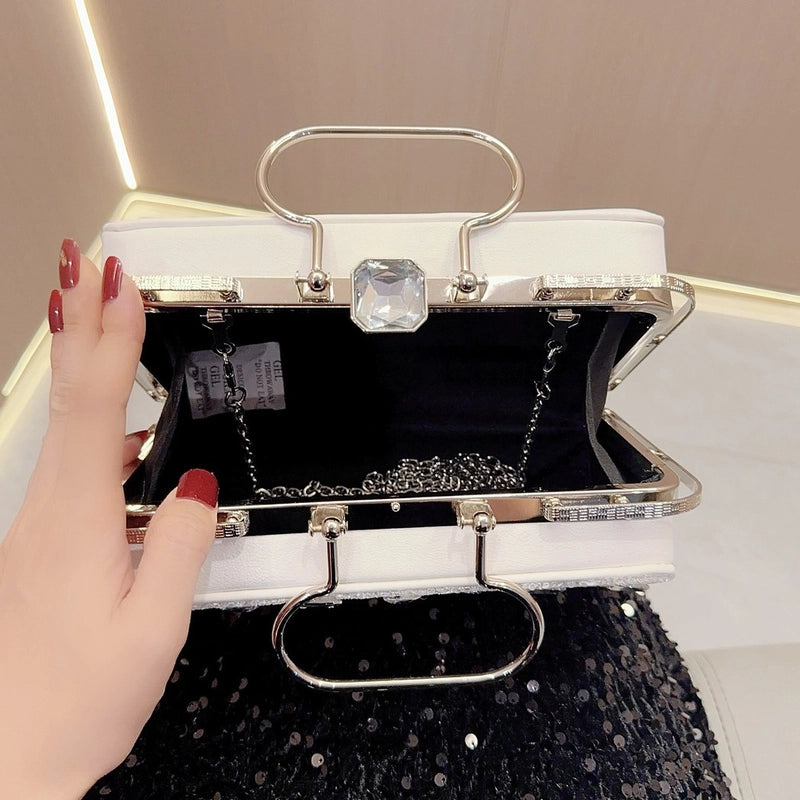 New Diamond-embedded Handbag Full Diamond Clutch Bag Fashion Dress Bag Banquet Bag Evening Bag Shoulder Crossbody Bag