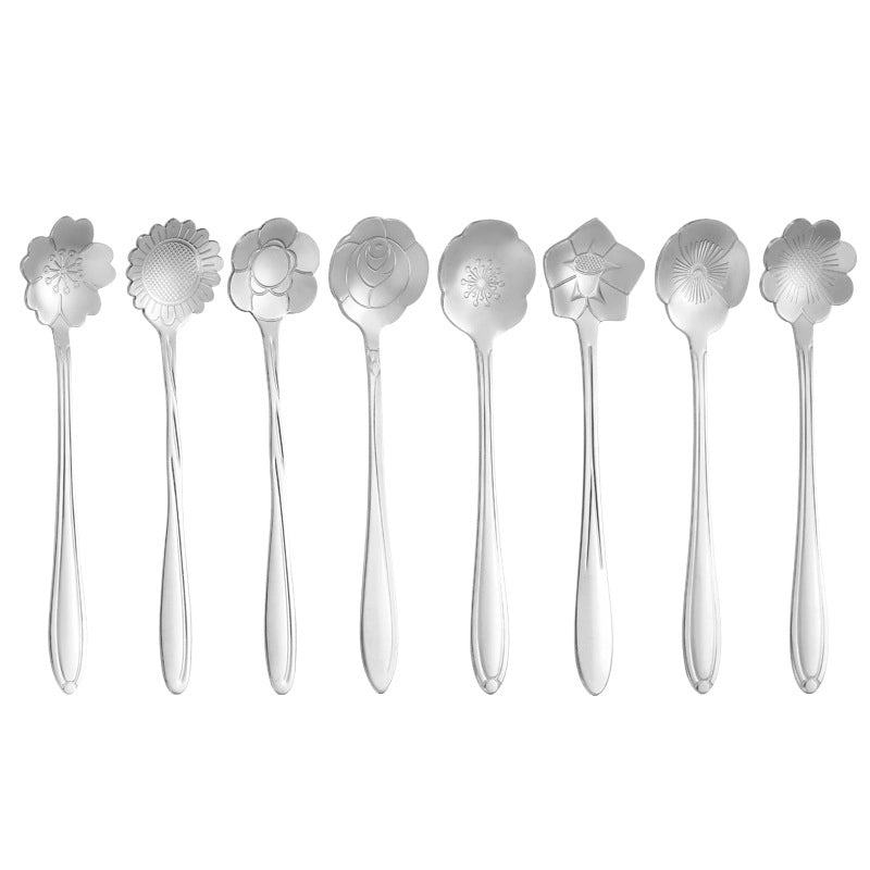 Casual Flower Stainless Steel Spoon