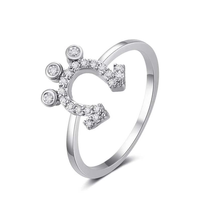 New Style Copper Inlaid Zircon Butterfly Star Leaf Opening Ring