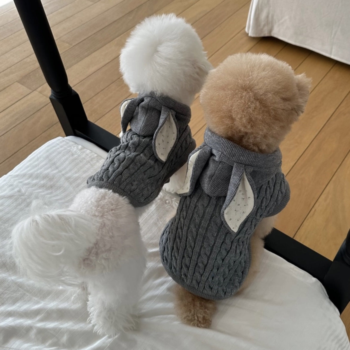 Warm Knitted Rabbit Ear Shaped Dog Cat Sweater