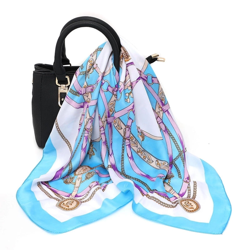 Silk Scarf Women's Small Square Scarf Hair Band Matching Shirt Suit Spring And Autumn Thin Vintage French Style Tube Top Tie Bag Internet Popular