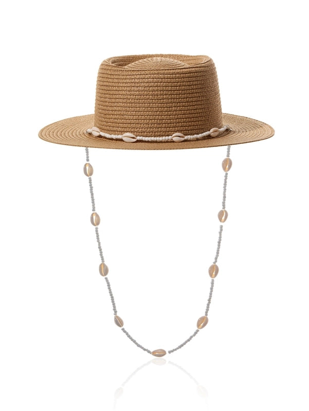 Women's Elegant Minimalist Solid Color Flat Eaves Straw Hat